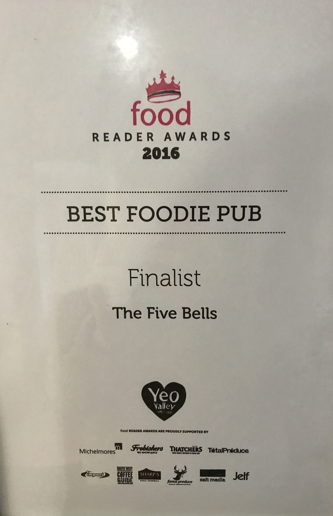 Foodie Awards 2016 Best Foodie Pub