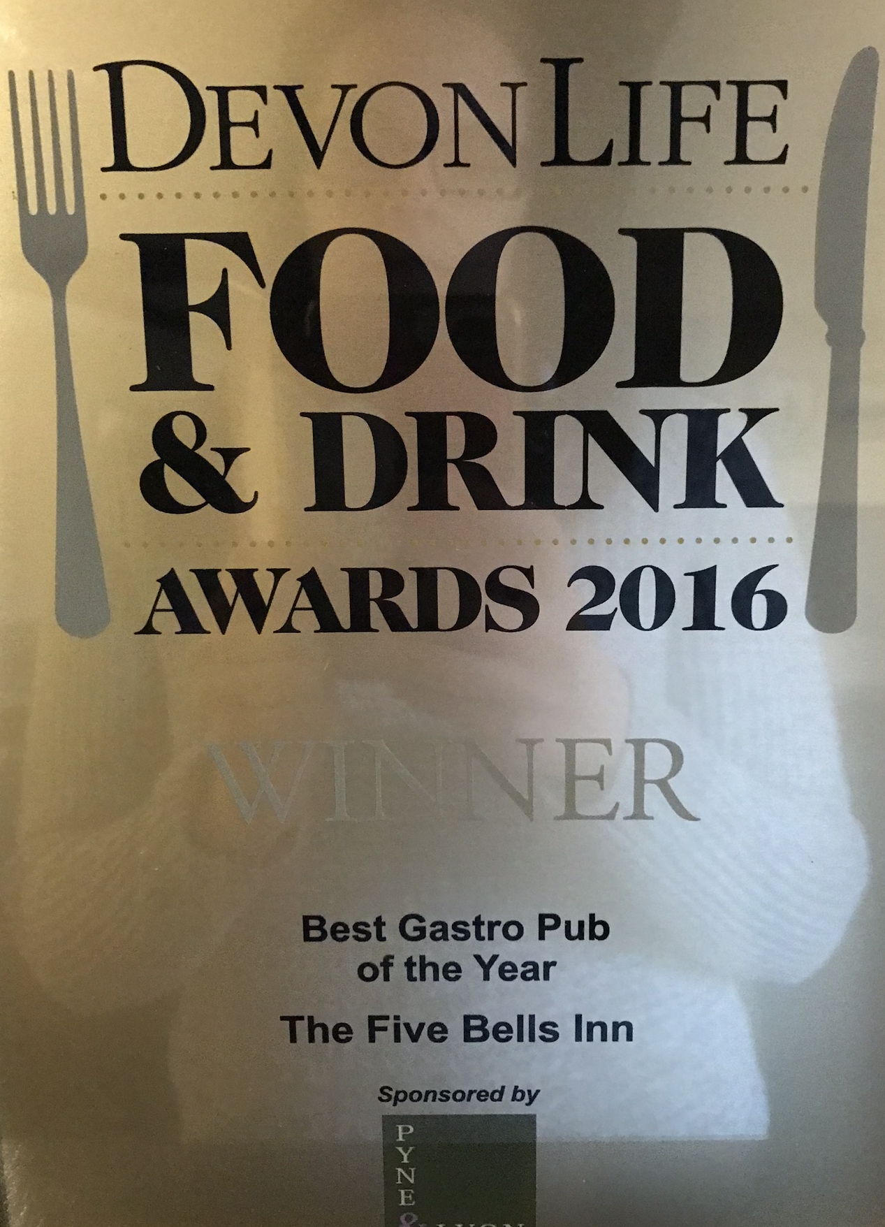 Devon Life Food & Drink Awards 2016 Best Gastro Pub of the Year