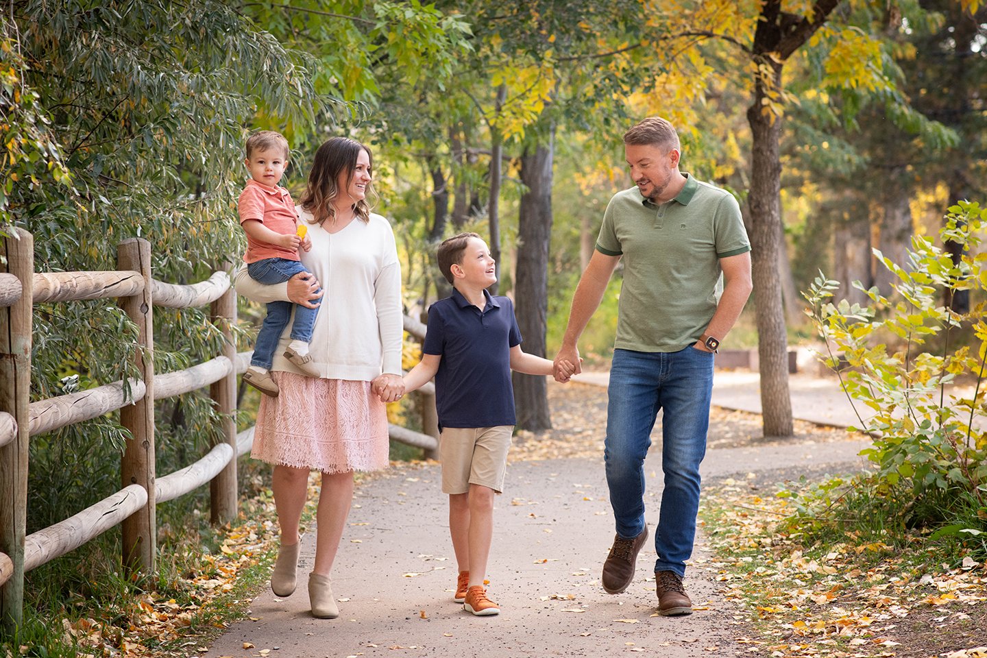 Family enjoying a fall photography session in Colorado