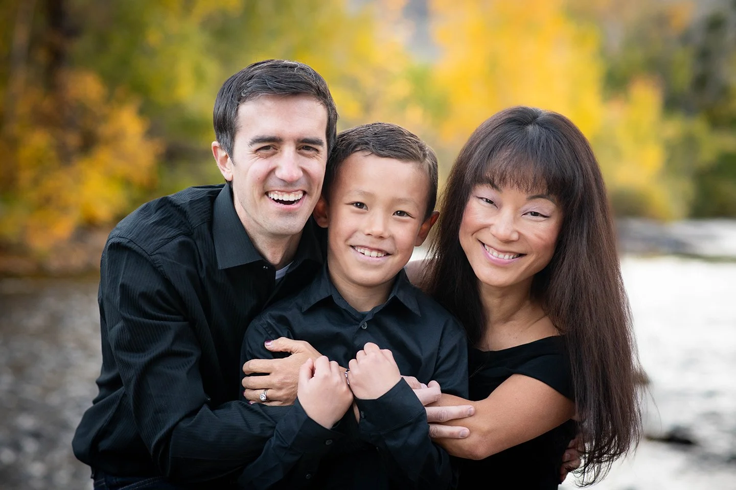Fall family mini session along Clear Creek in Golden, Colorado