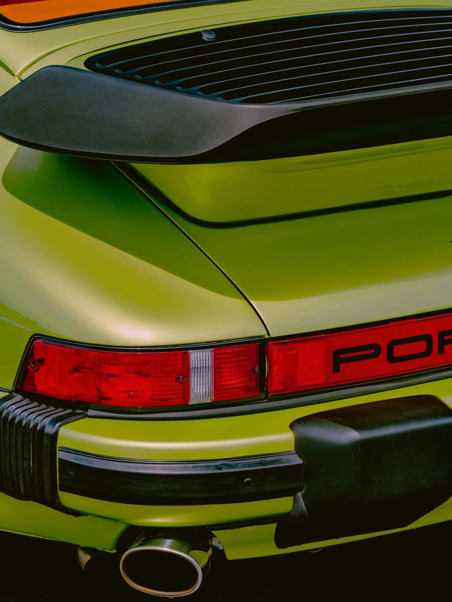 Porsche in lime green