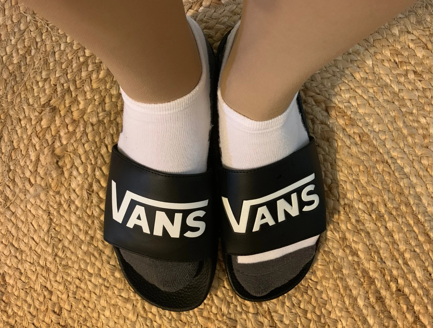 My feet are different sizes! Note where the left toes reach versus the right.
