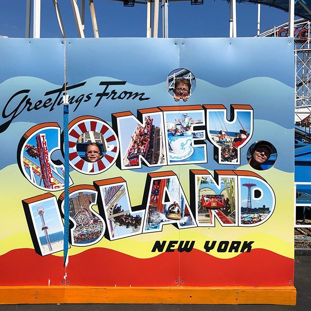 We swam, we dug, we ate, we baked. 
#coneyisland is kitsch and crowded and sandy and old-school. All of America comes together and it&rsquo;s hilariously fantastic. .
.
.
.
#beach #summer2019 #kids #nyc #boardwalk #pride #gayfamily #gaydad #gaydaddy