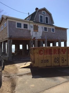The front porch went beyond the lot line and we had to have town approval to build the front porch. 