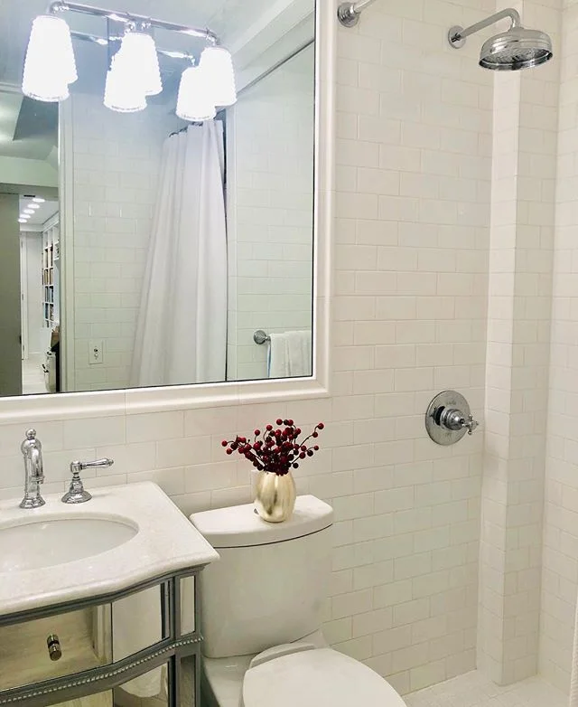 …and it continues! NEW Blog Post: Dancing on the Ceiling! My lower level bathroom is complete but not without lessons learned! LESSON #1 — Put samples of all of your materials together in the actual space before making your final decisio