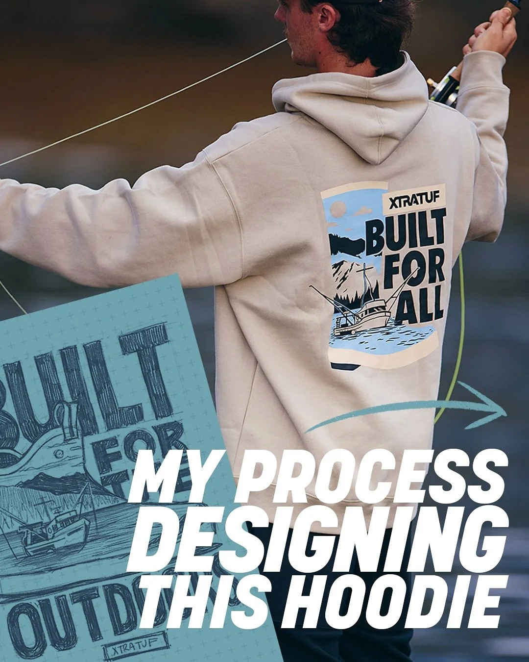 My process designing a hoodie for @xtratuf 

#graphicdesign #process #illustration #merch #logo