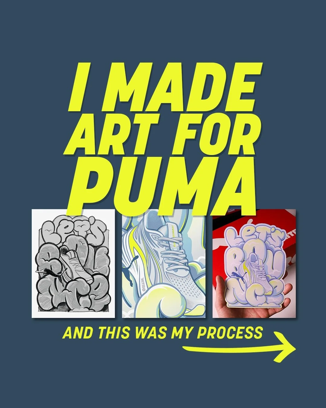 When I&rsquo;m hired to create an illustration, I usually pitch 3 ideas in loose sketch form for the client to choose from. I wanted to focus on the new features in @pumarunning shoes in this illustration: lightweight, bouncy, and soft. 

This is a l