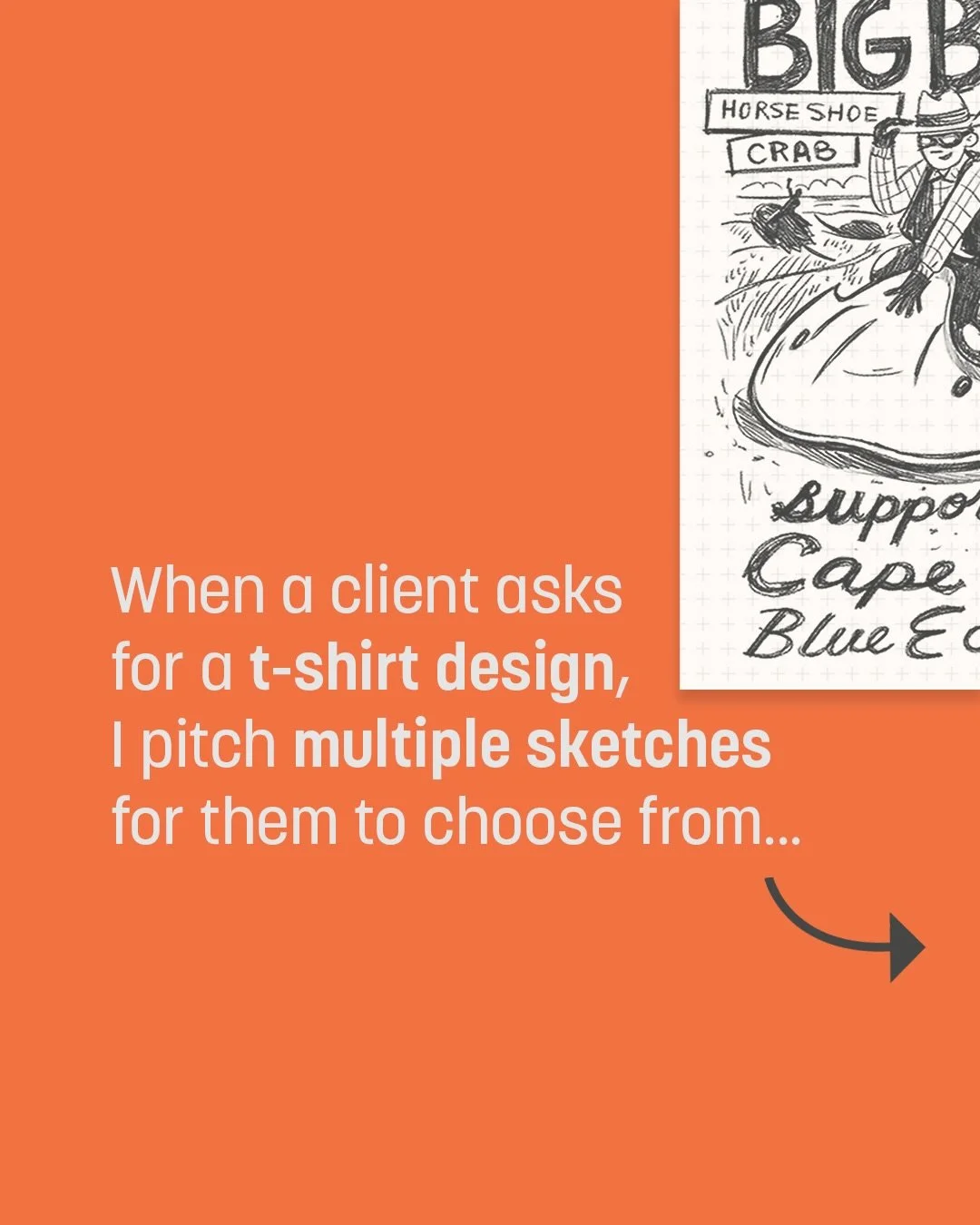 From sketch to final here is my process designing a t-shirt for a client!

I love pitching a variety of ideas at the beginning so that the client has a lot to choose from. For Cape Clasp x Big Blue, I knew they wanted to highlight the jobs and indust