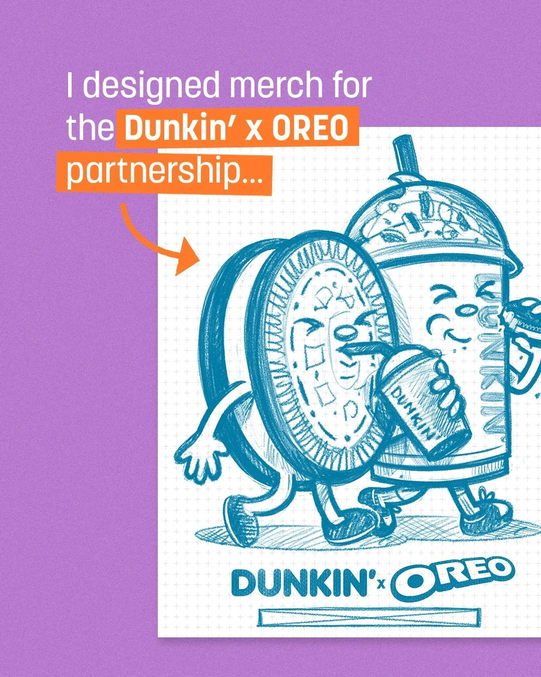 These are some of the sketches I pitched for the @dunkin x @oreo merch I had the opportunity to design! I love the one we took to final, but some of these options were so fun too! 

What one is your favorite? 

#dunkin #oreo #merch #design #sketch
