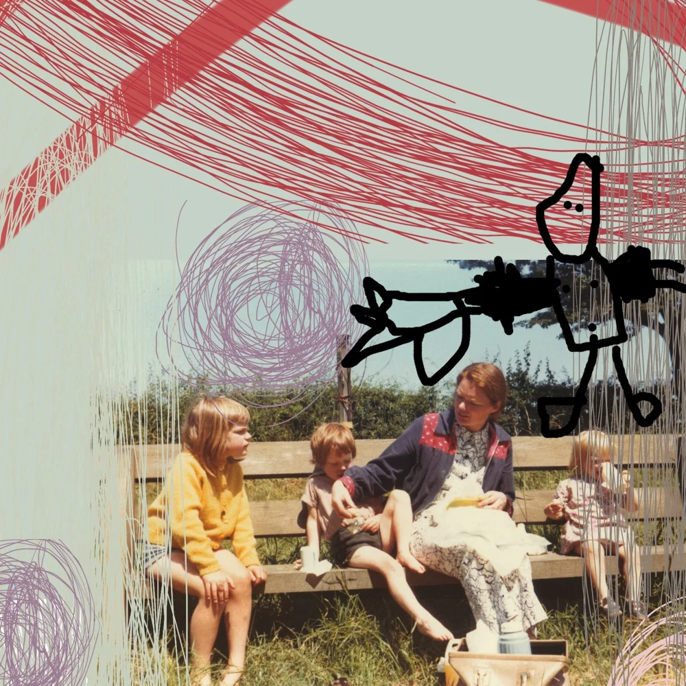 The soldier on the bench , digital collage.
