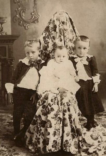 Found photograph of 'Hidden Mother' from victorian era. 