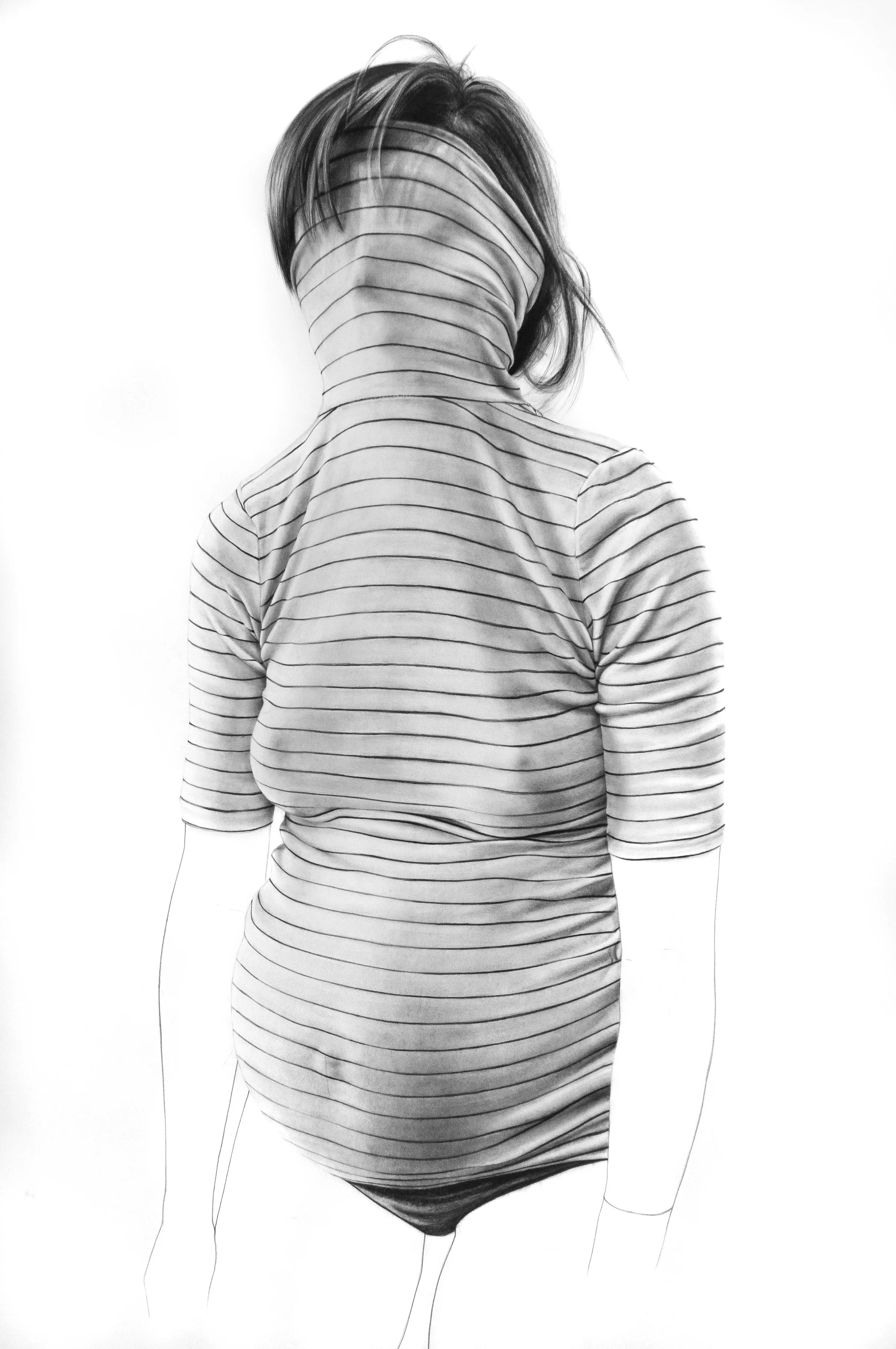 "Under Cover" / 60" x 66" / graphite and charcoal on paper / 2019