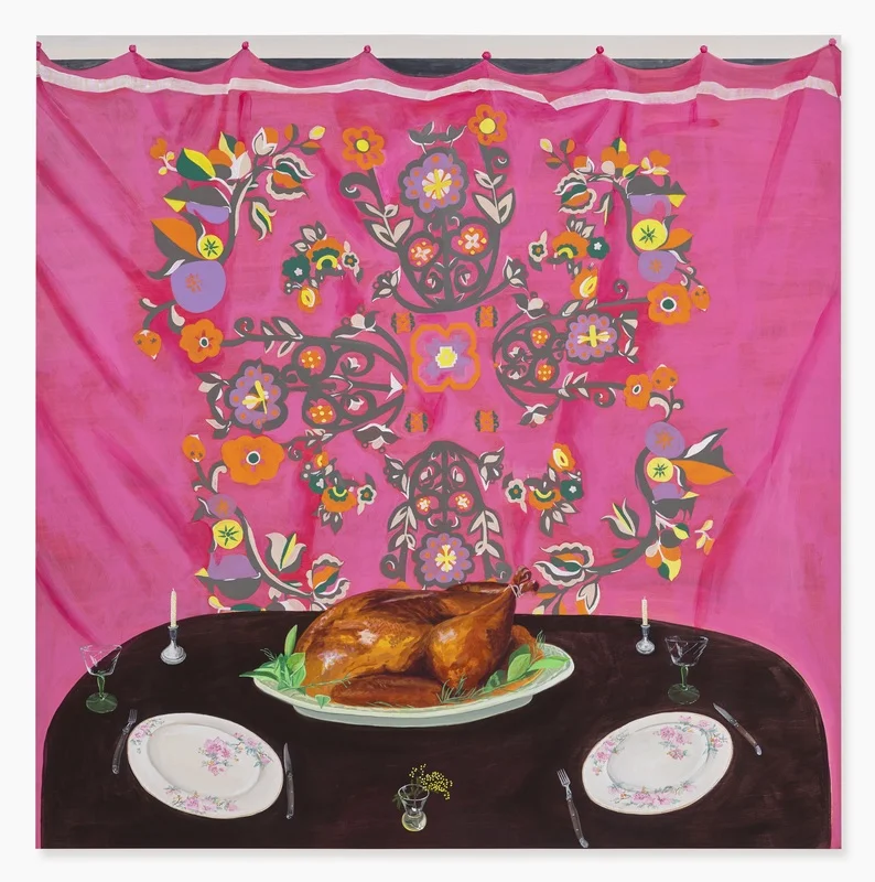 Image: Candice Smith Corby, They Adored Each Other, acrylic and gouache on wood panel, 48 x 48 inches, courtesy of the Fruitlands Museum