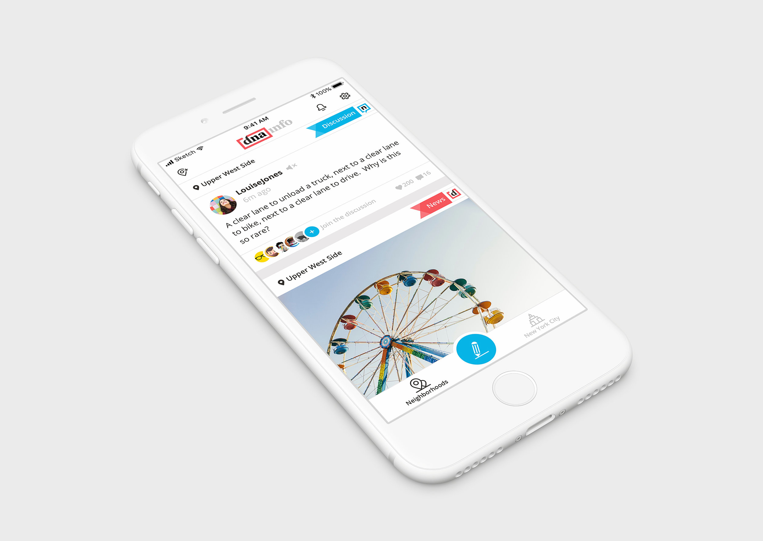 Design cherry-picked only the most meaningful elements from each identity to create a visually cohesive interface. Color and typography were used strategically to differentiate DNAinfo articles from user-generated posts. A bold labeling system visually tagged content types for quick recognition.