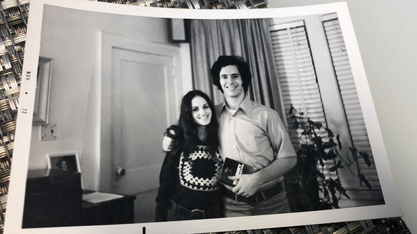 Sharon and Arnee, in November 1972, at his parent’s house on Pennington Street in Elizabeth, N.J.…at this point I was already a sophomore commuting to Rutgers-Newark and Arnee was a senior, living off campus at Rutgers-New Brunswick. His mother made my sweater-vest.