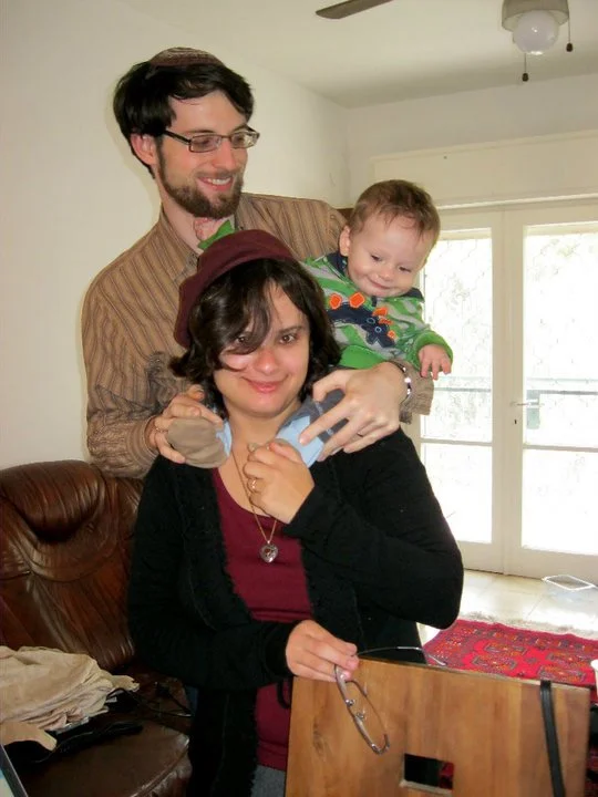 Michael aka Micha Danziger with his wife Rachel Sharansky and their son Yehuda 2011 Jerusalem