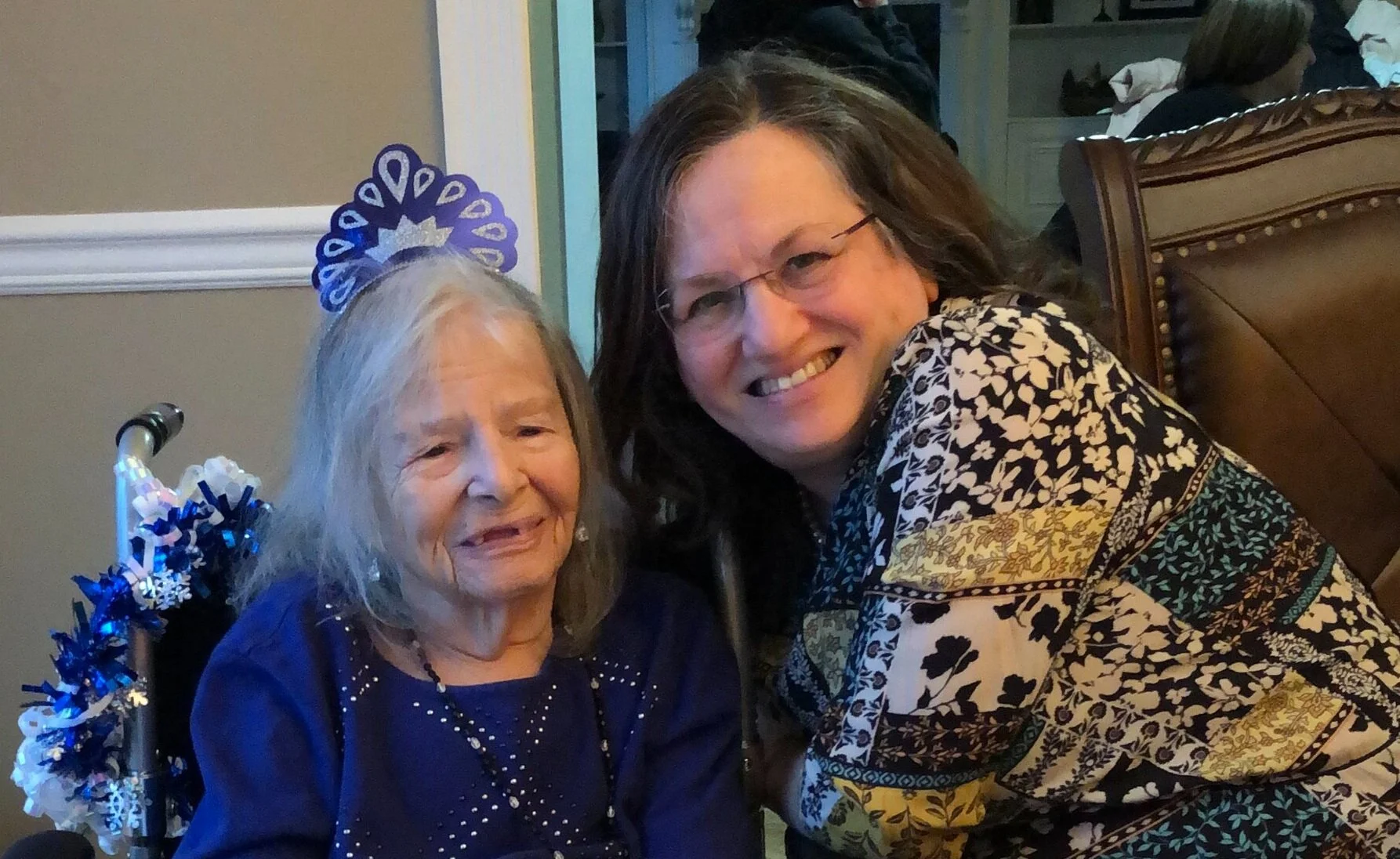 Erica Marcus and Sharon Mark Cohen February 2019  95th birthday celebration—virtual 97th birthday celebration February 2021  A Kindertransport survivor, she is the mother of five.