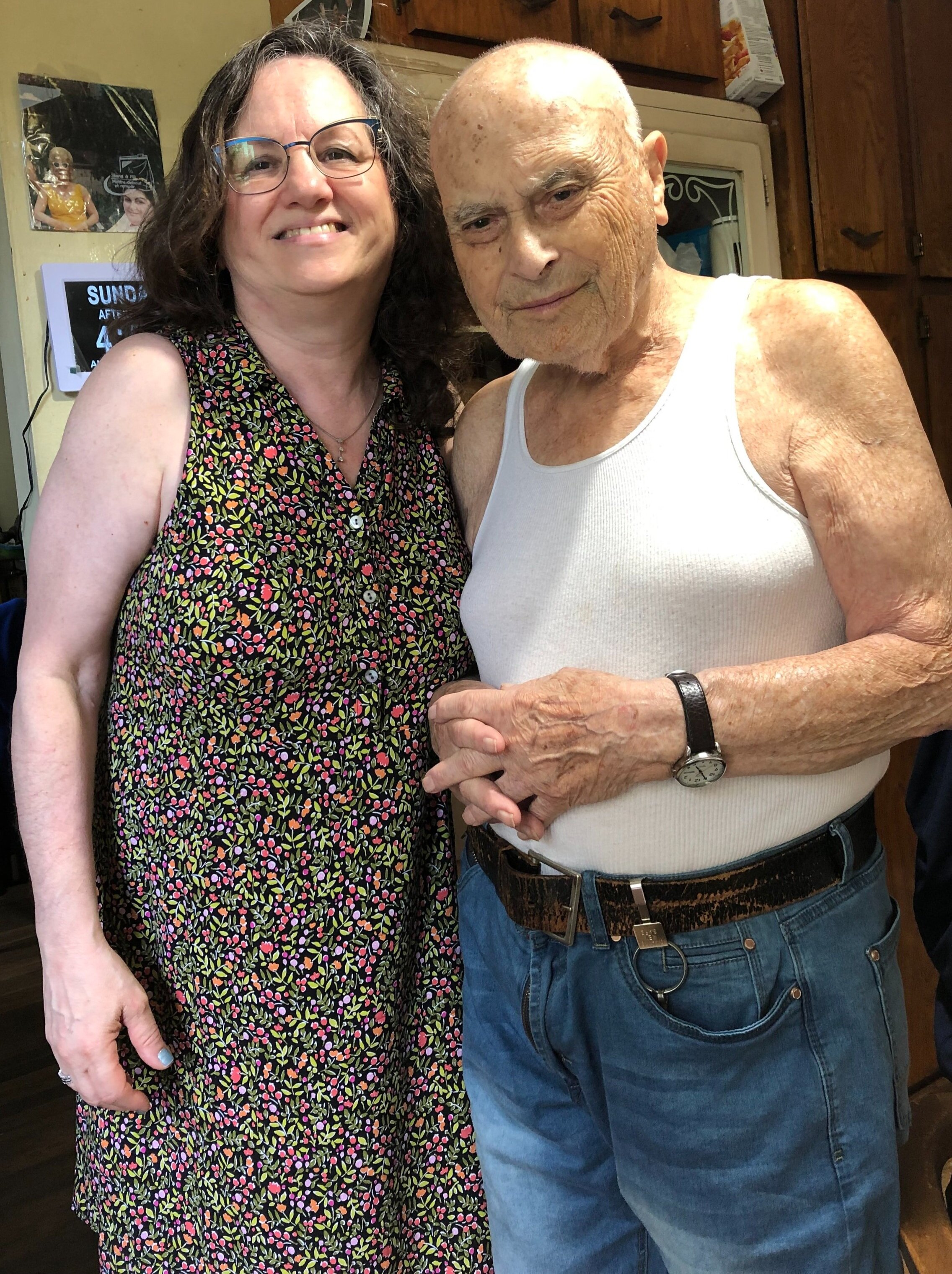 August 2019 Sharon and dear family friend Louis Weber - Brooklyn, New York Louie was born October 11, 1921.