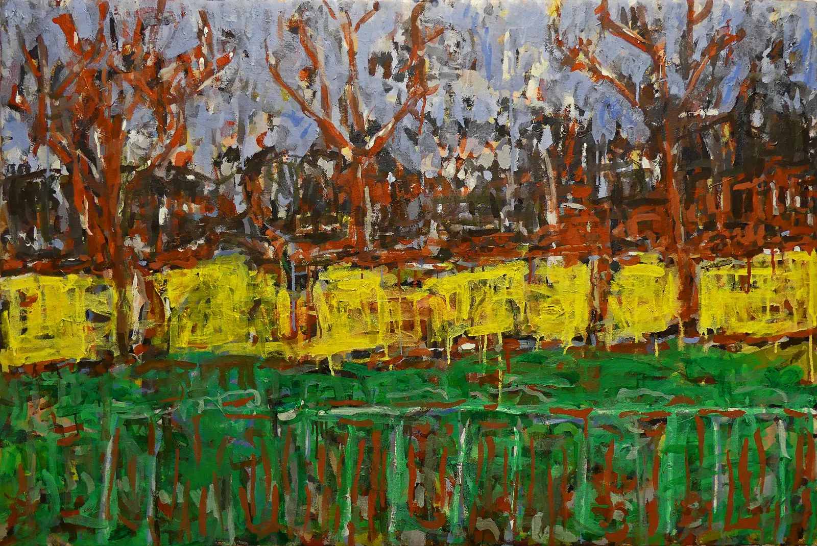 The Park, surrender Mixed media on canvas 80x120cm 2018