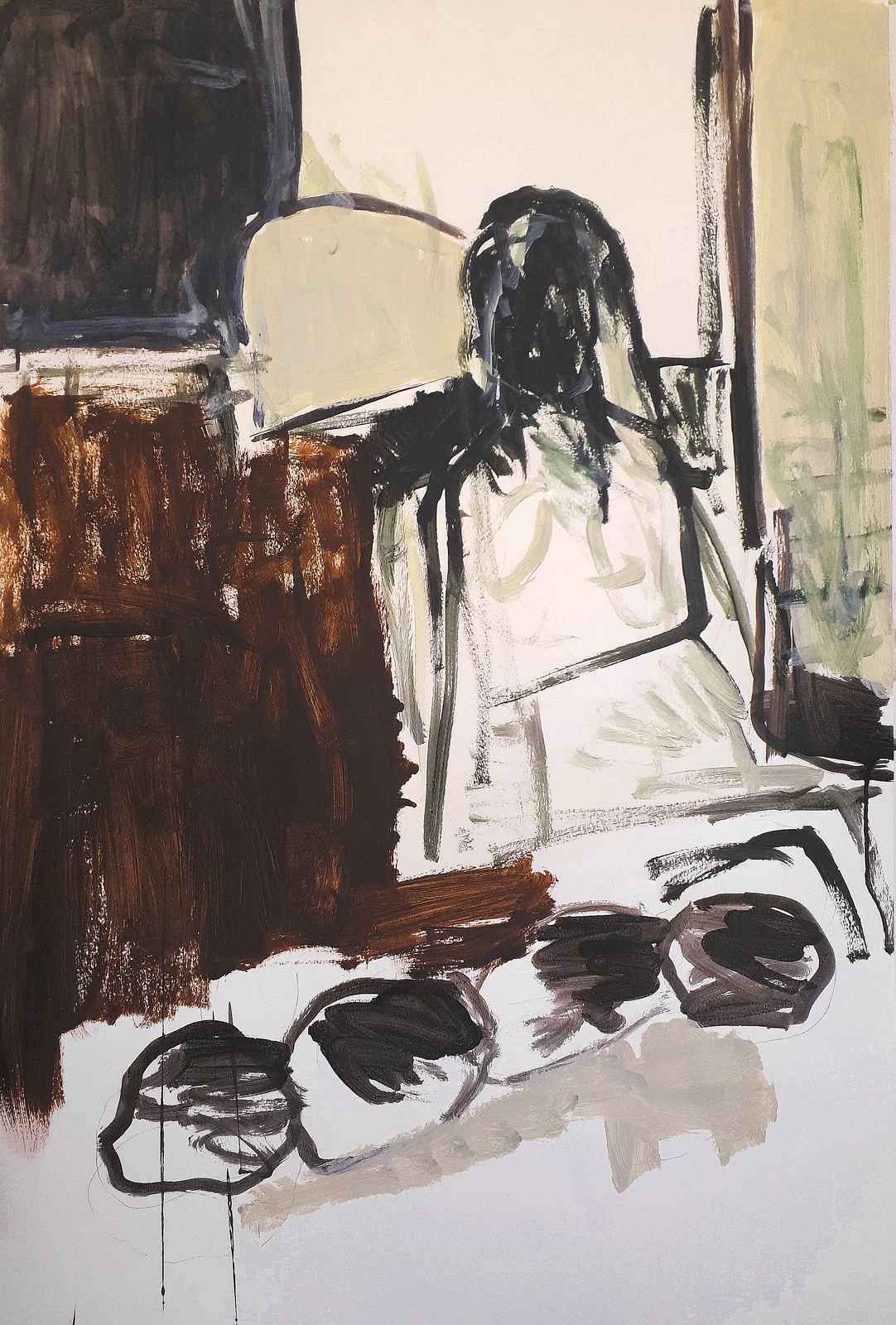 Duma arson attack Acrylic on paper 100x70cm 2019