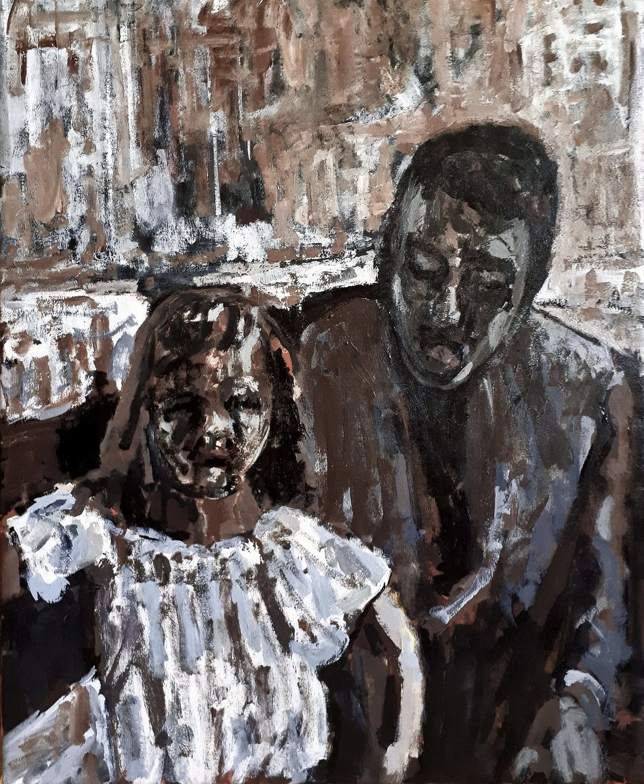 Saving the Nazi children from the internet of the new world Acrylic on canvas 70x86cm 2019