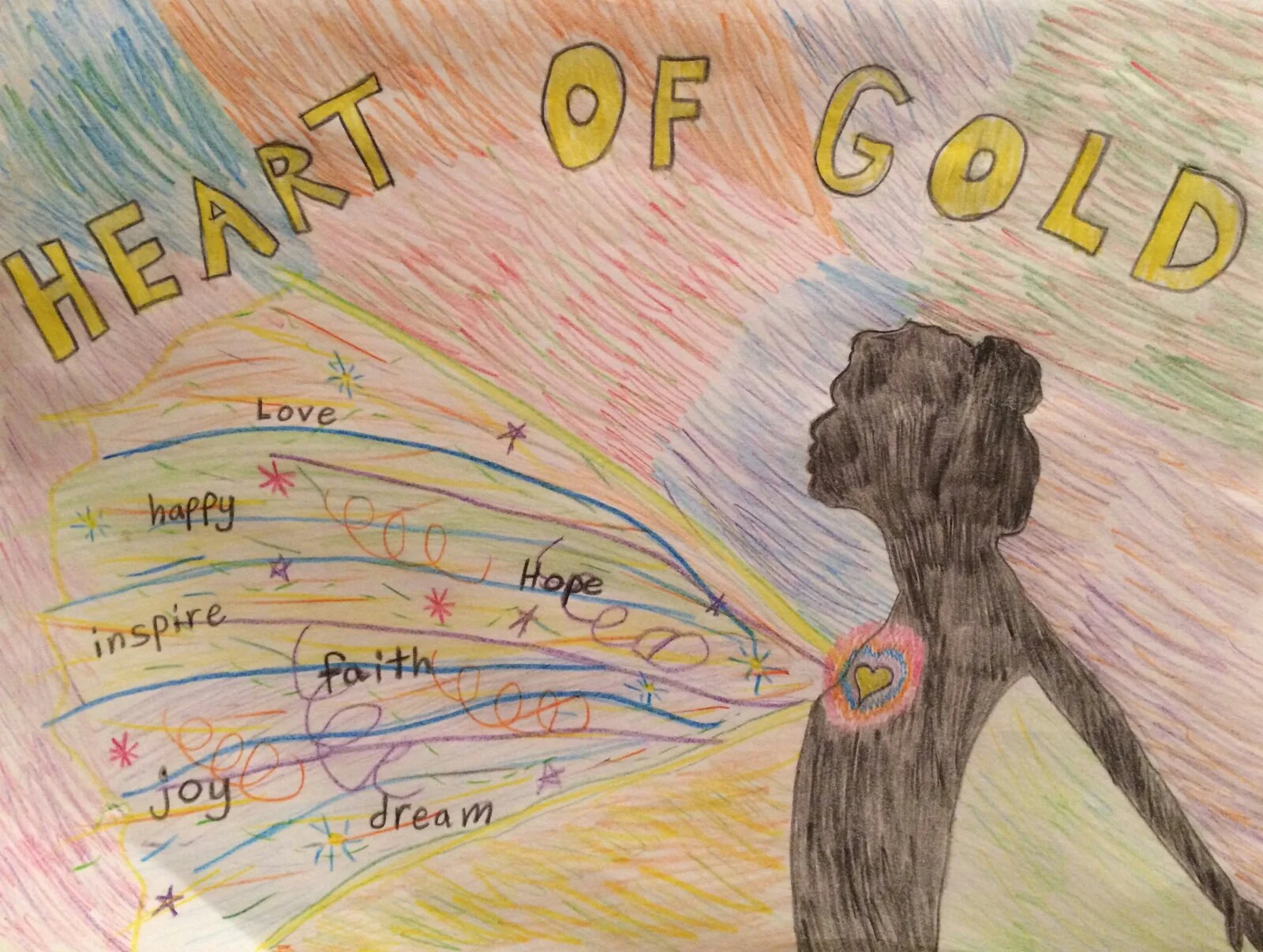 012 - HEART OF GOLD by Layla Fiorini (age 9) in Turlock, California, USA