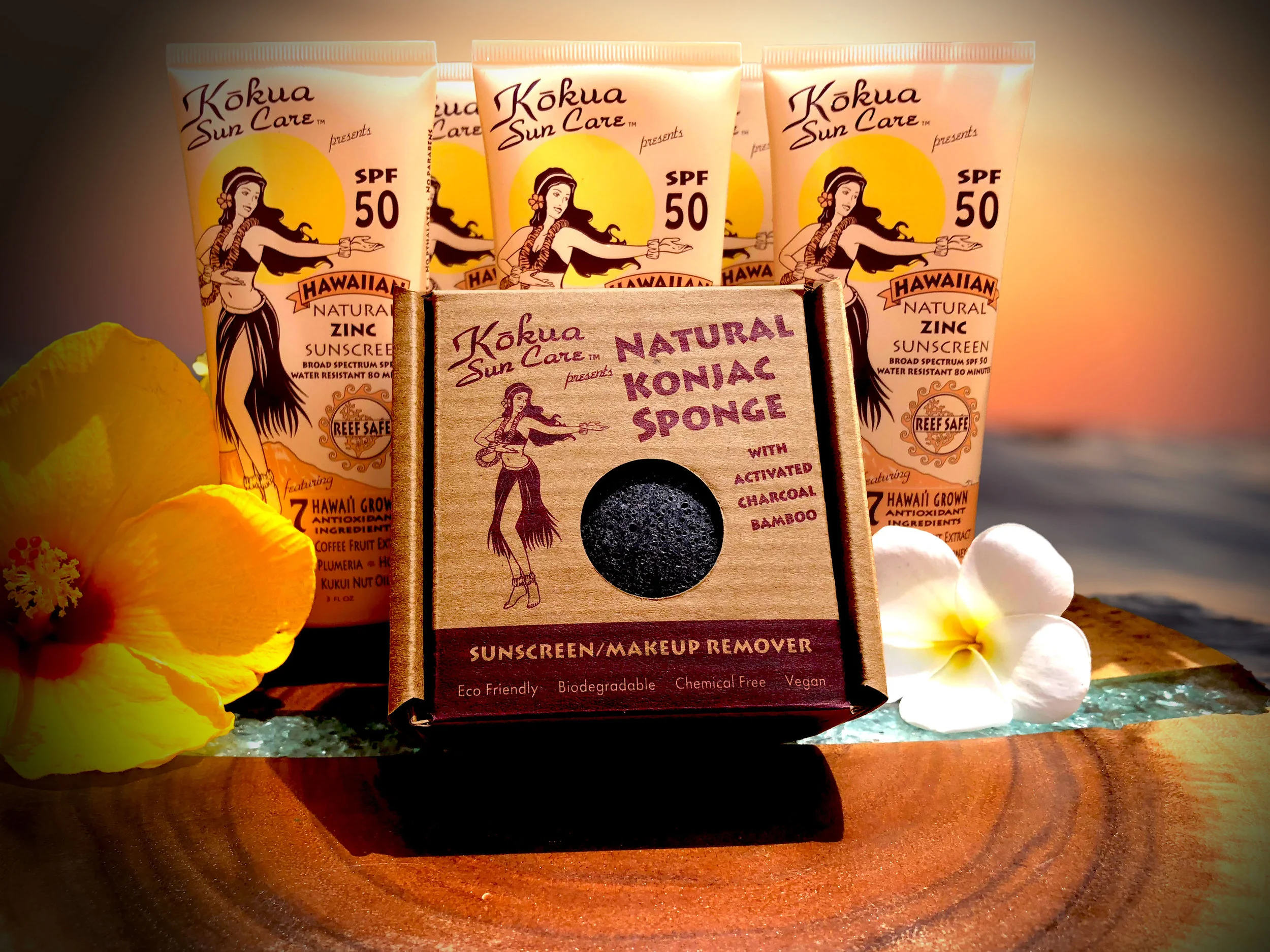 Kokua Sun Care - Facial Cleansing Konjac Sponge with Activated Bamboo Charcoal