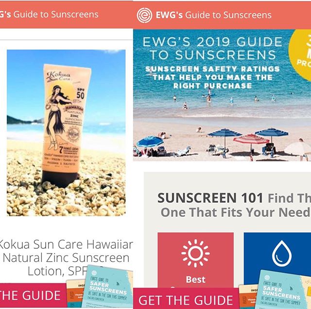 EWG’s 2019 Guide to Sunscreens is out! Kōkua Sun Care was rated a “1” - the best rating, again this year and selected as one of the best beach and sport sunscreens with excellent UVA and UVB protection. This also makes it ideal for our babies and children along with the facts that it is very water resistant, doesn’t sting eyes, or have any toxic ingredients! ☀️ ☀️ ☀️ The 2019 guide comes after the Food and Drug Administration said earlier this year that 12 of 16 active ingredients in sunscreens have insufficient data from testing to determine whether they can be generally recognized as safe and effective. We use 25% non nano ZINC which is considered safe & effective. ☀️
☀️ The Environmental Working Group releases an annual list of sunscreens it says are safe after extensive review of a variety of products available to consumers. To rank each product, EWG looks at various factors related to sun protection and the potential health hazard of a product. Check out @environmentalworkinggroup ☀️
☀️
#ewg #practicesafesun #aadmember #kokuasuncare #sunsafe #wearsunscreen #environmentalworkinggroup #ewgrated #zincsunscreen #sunprotection #broadspectrum #spf #spf50 #ewgskindeep #skindeep #sunscreenguide #ewgsunscreenguide #safesunscreen