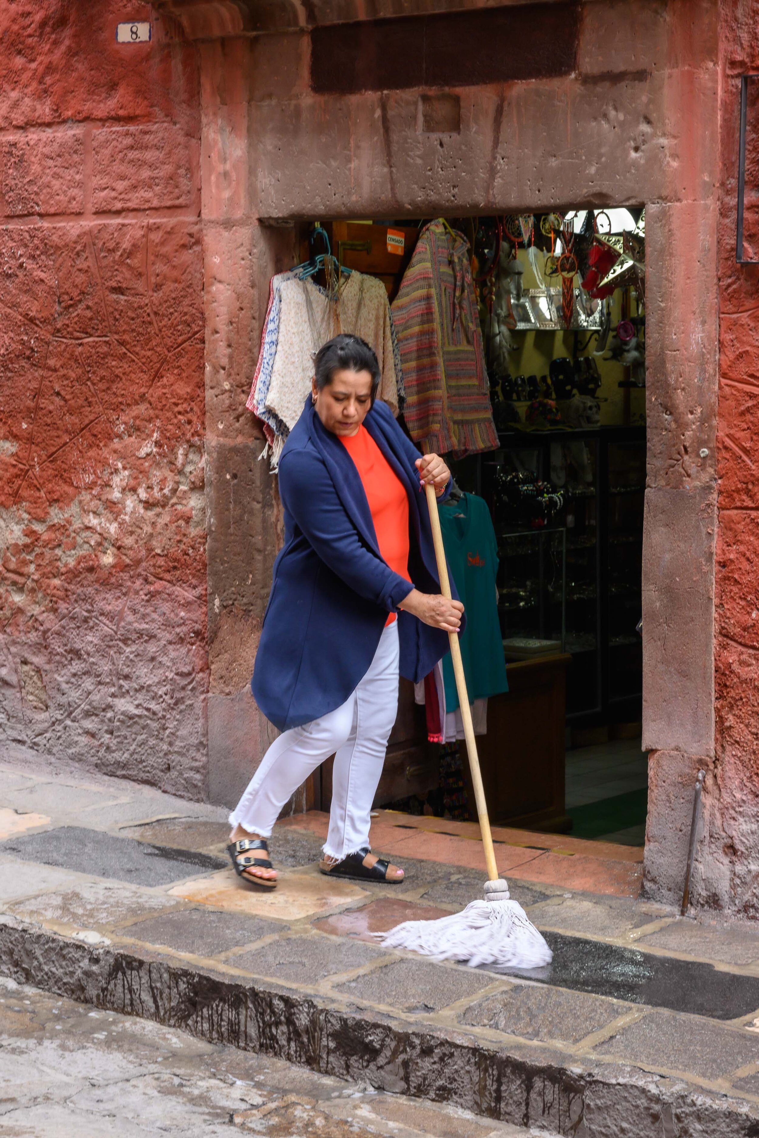 Shopkeeper, Morning Clean-Up