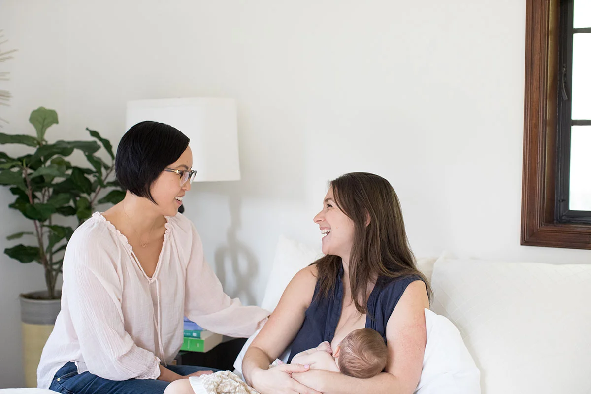 Danielle Ho Moriarty and client from The Mama Bee Package