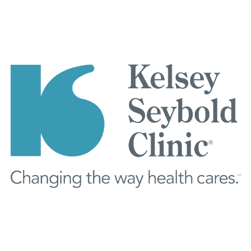 Kelsey Seybold Clinic logo with a blue 'K' and the tagline 'Changing the way health cares.'