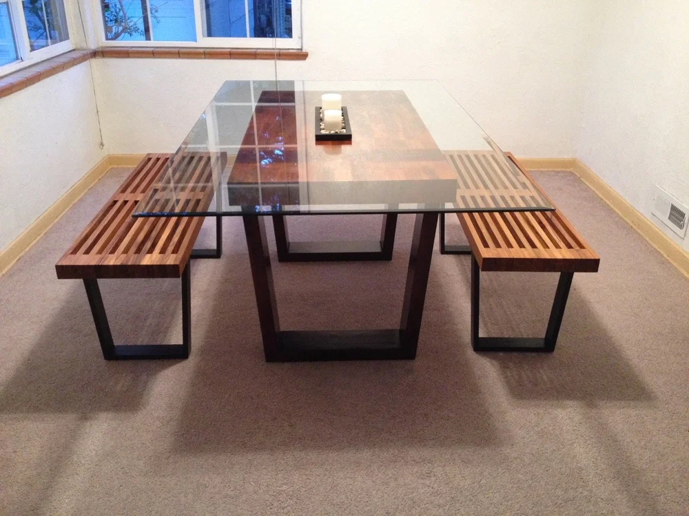 Slat Benches Cream Modern