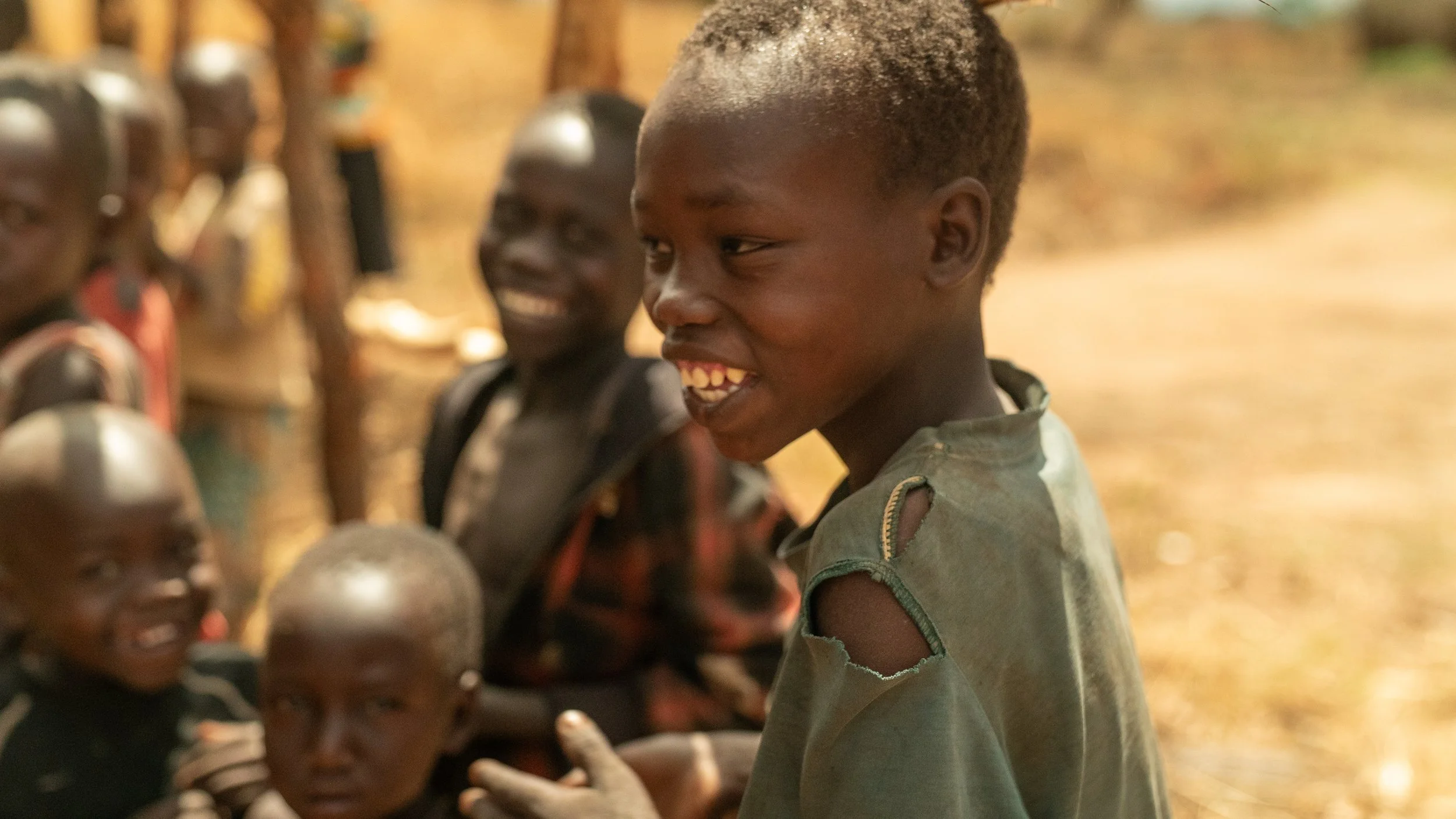Nigerian children playing in church school.
