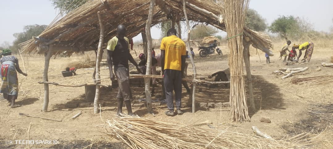 Workers building their church