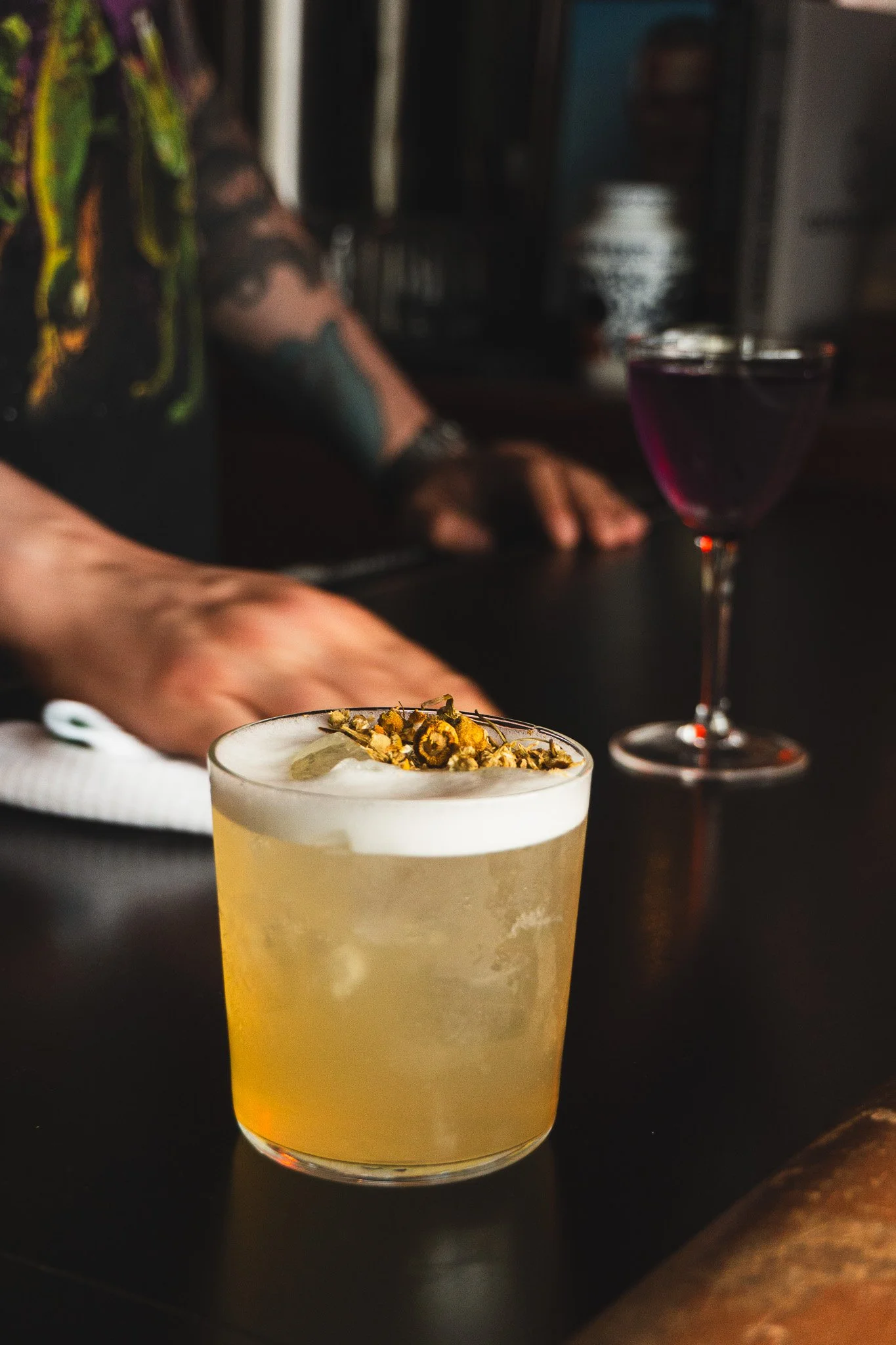 Rum based cocktail at Ludlow Liquors in Avondale Chicago.