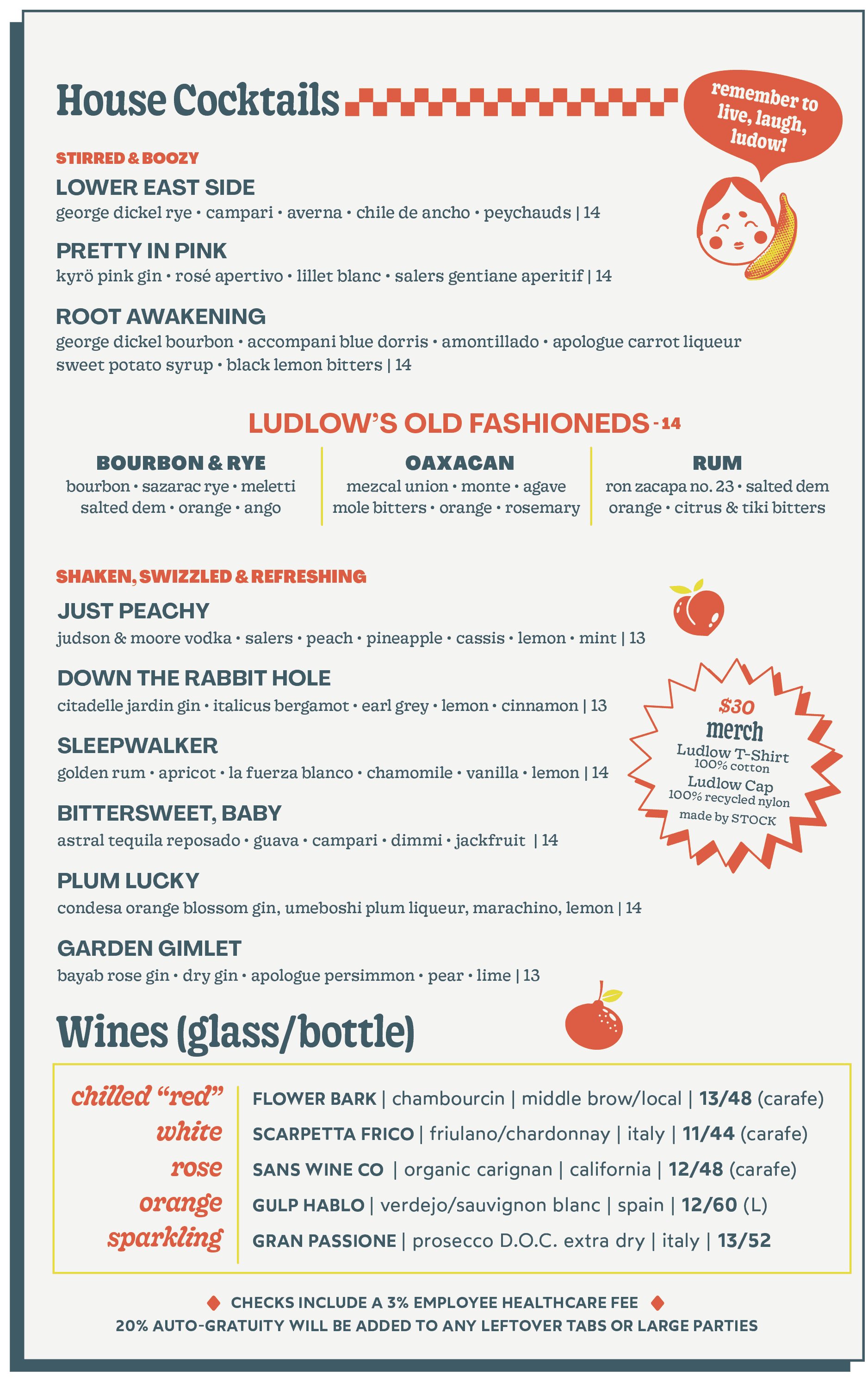 Ludlow Cocktail Menu