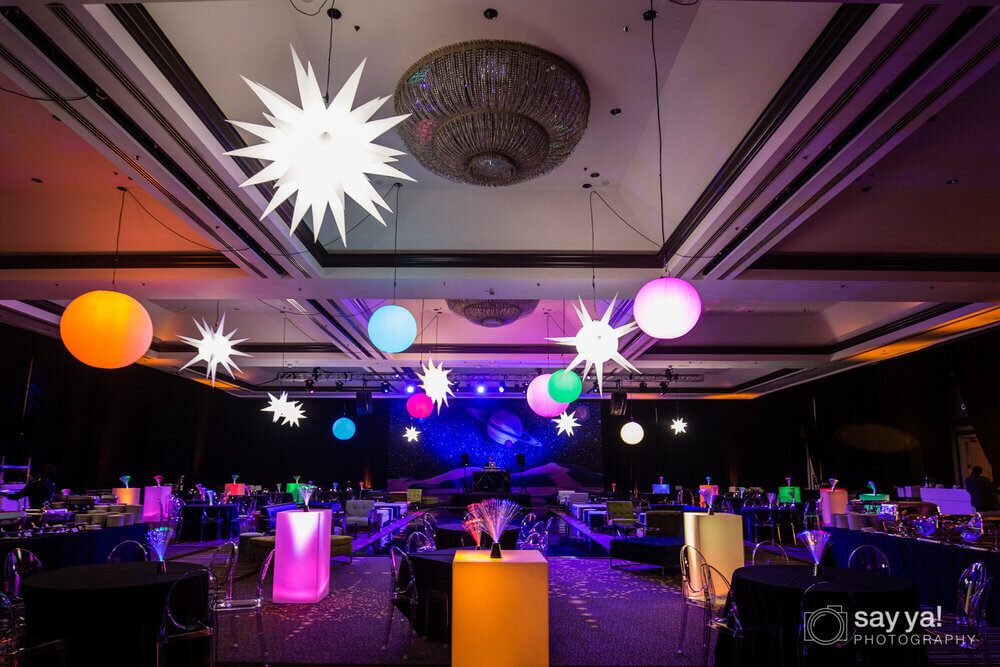Front View Party Hall Night Decoration - Entire Productions
