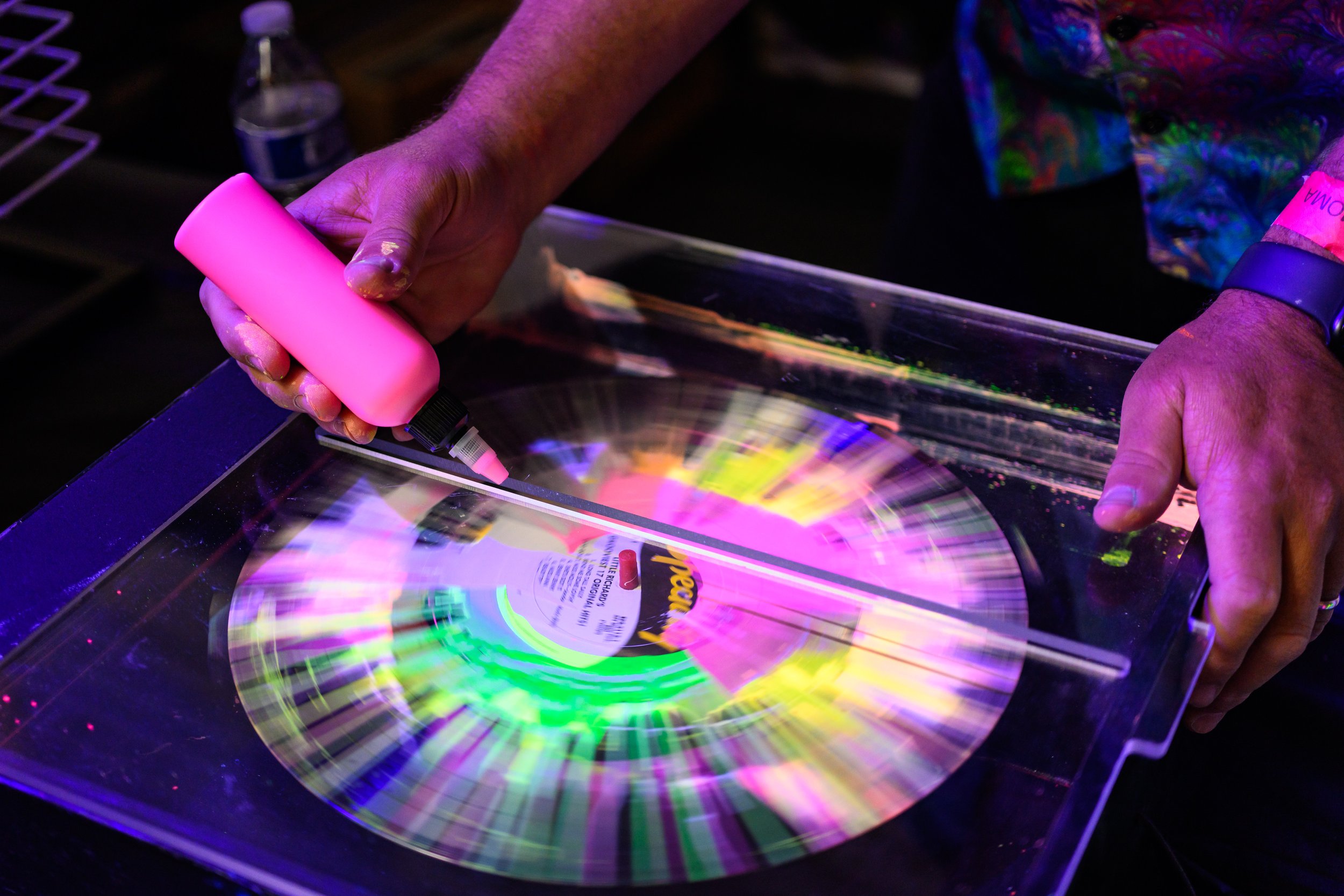 Vinyl Blacklight Spin Art