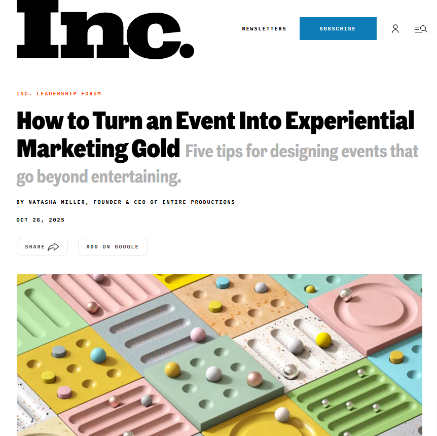1 How to Turn an Event Into Experiential Marketing GoldFive tips for designing events that go beyond entertaining..png