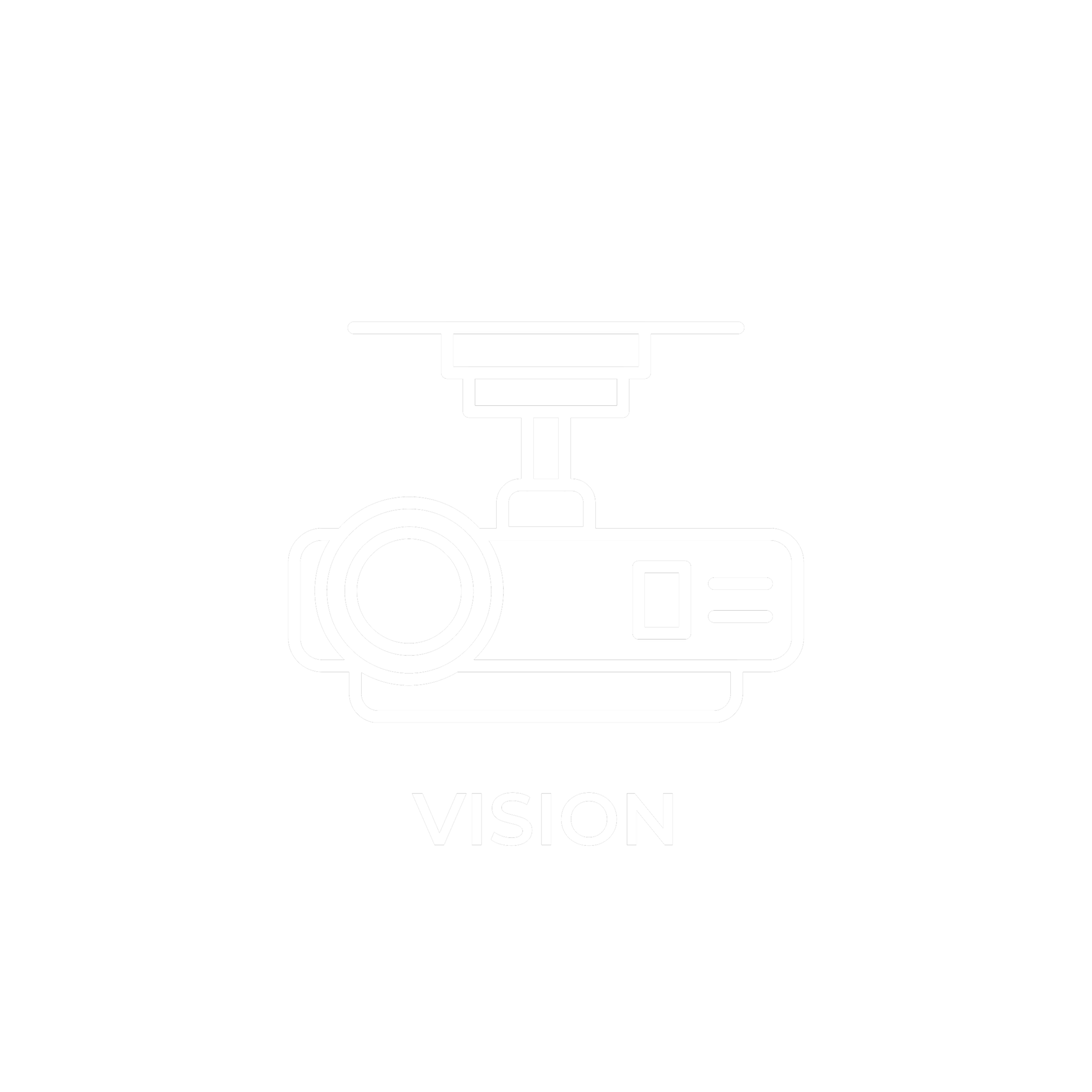 A digital illustration of a camera with an eye symbol inside the lens, and the words 'VISION' underneath.