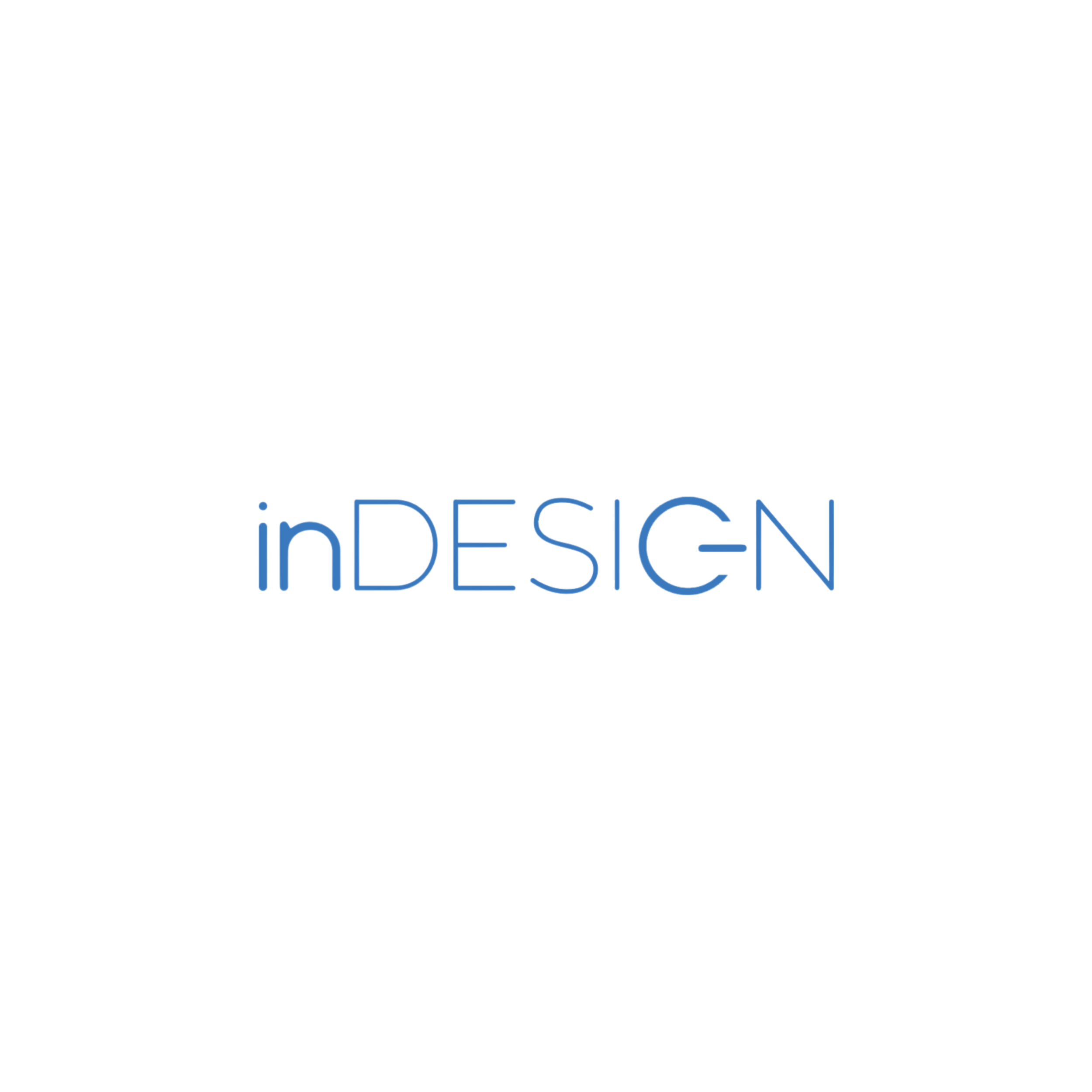 A black background with the words "in DESIGN" written in blue text.