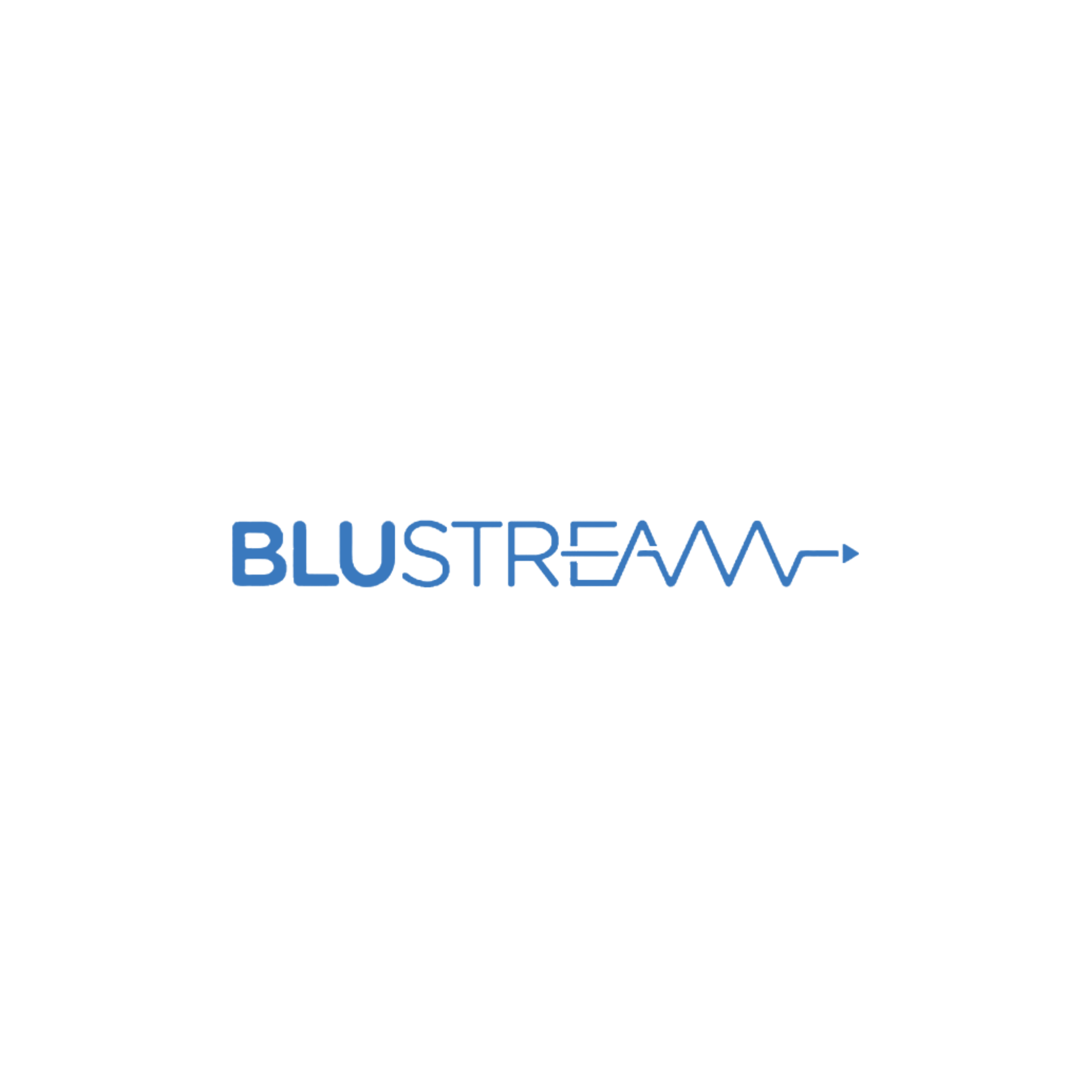 Neon sign displaying the words 'BUSTREAM' in blue letters.