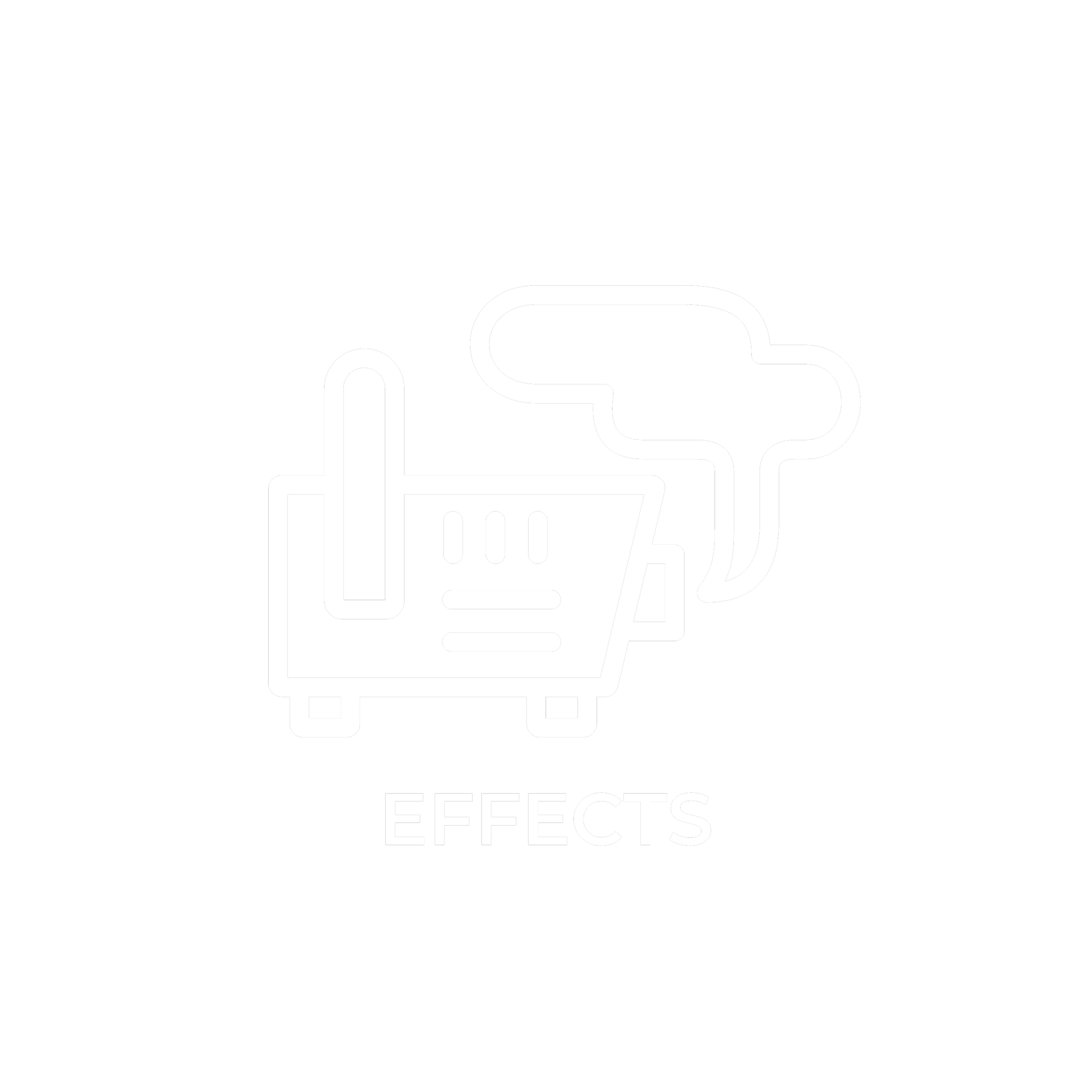 Line drawing of a hand holding a star above a box labeled "Effects" with arrows pointing to the star indicating effects.