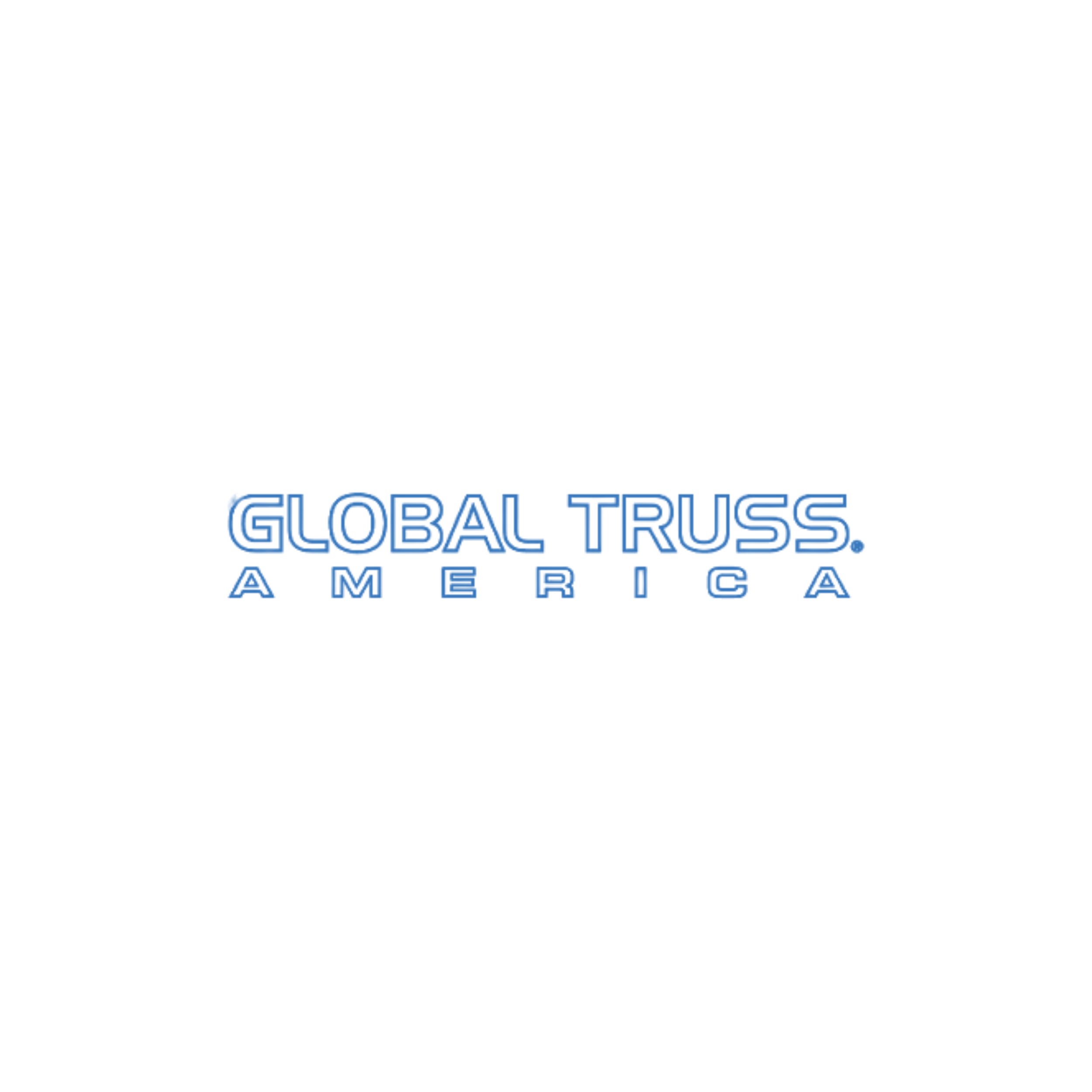 The logo for Global Truss, an American company, in blue 3D-style text on a black background.