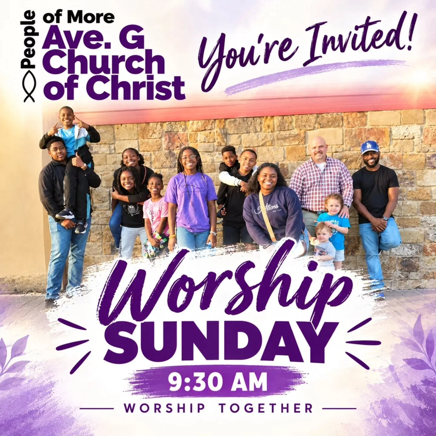 Come join us this Sunday at Avenue G Church of Christ as we gather together to worship God, grow in His Word, and encourage one another in faith and love. Whether you&rsquo;re new to the community or looking for a church family, you are welcome here!