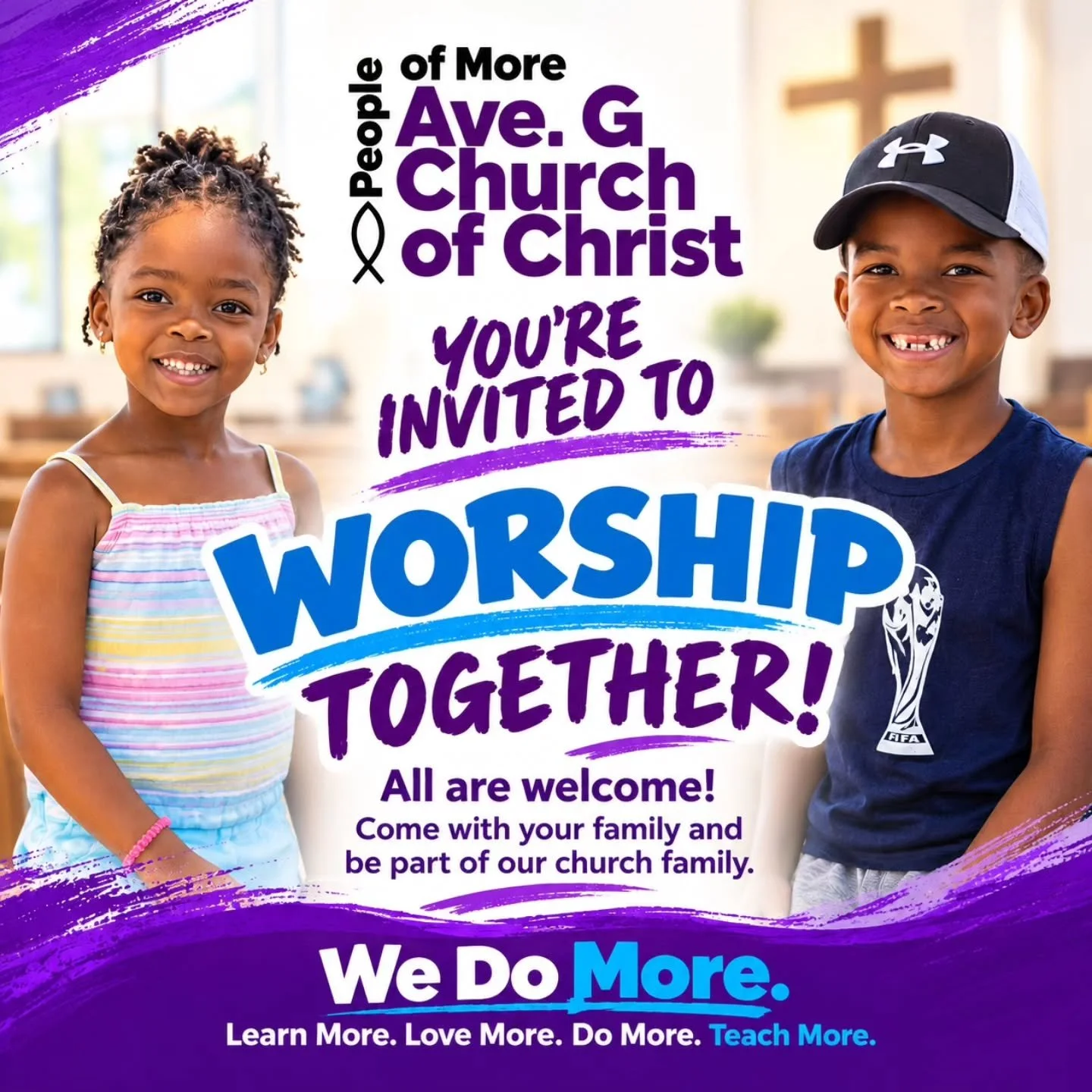 No matter your age or where you are in your walk with Christ, there is a place for you here! 
From the youngest hearts to the oldest, we invite everyone to come together in worship, grow in His Word, and encourage one another in faith.

When our cups