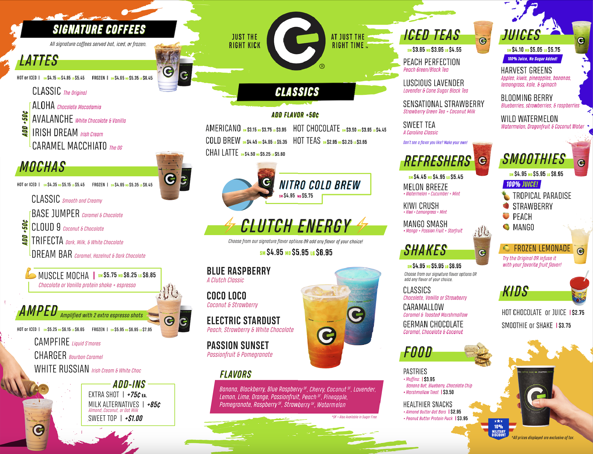 Drink & Food Menu — Clutch Coffee Bar