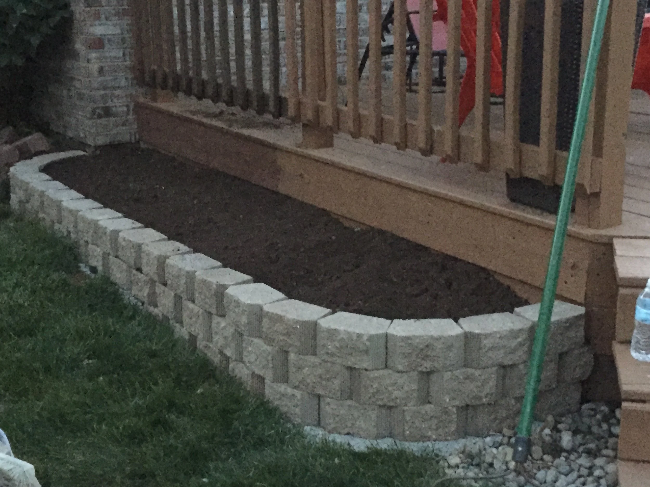 Retaining wall for flower bed