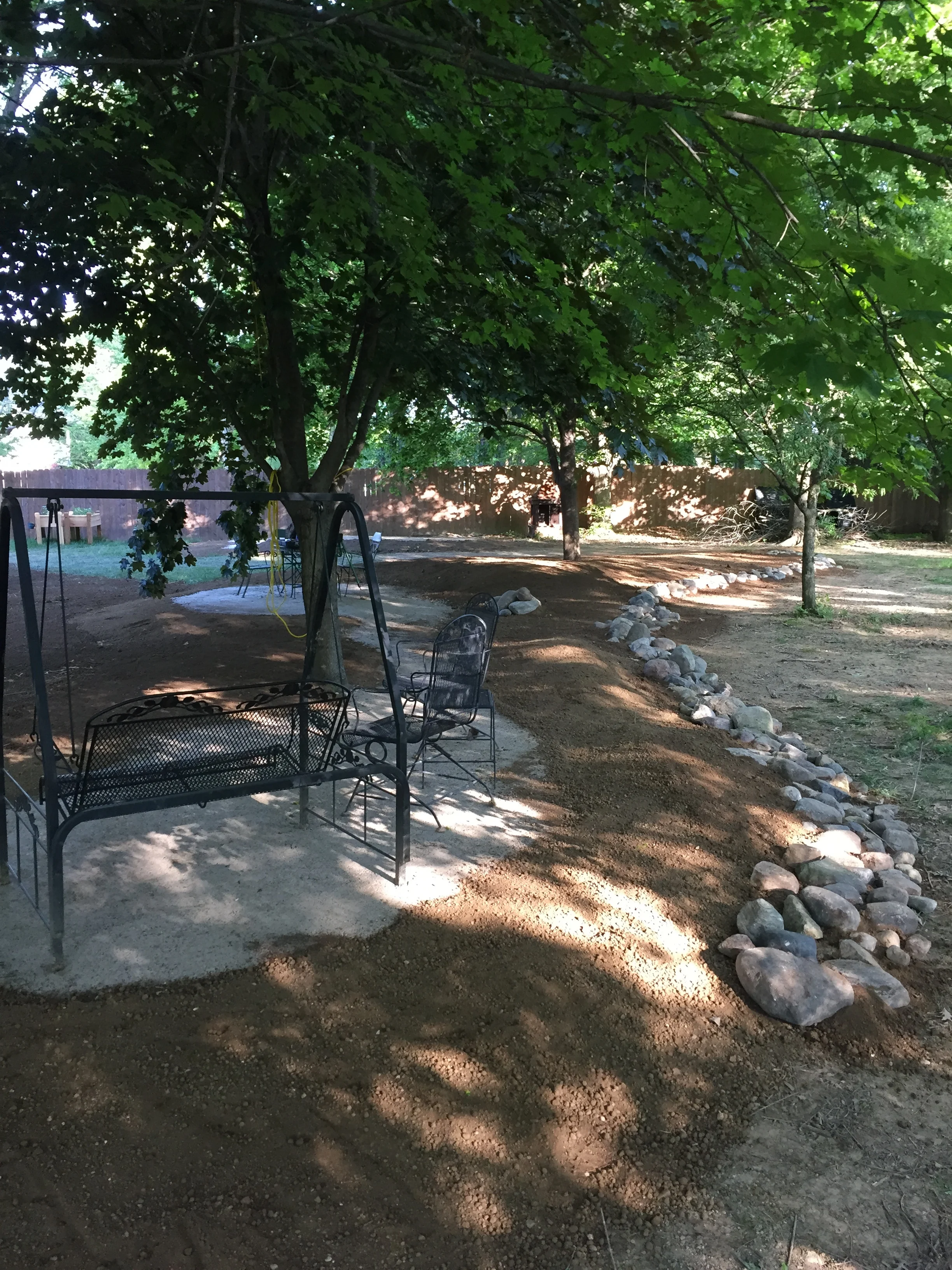 Landscape burm with seating