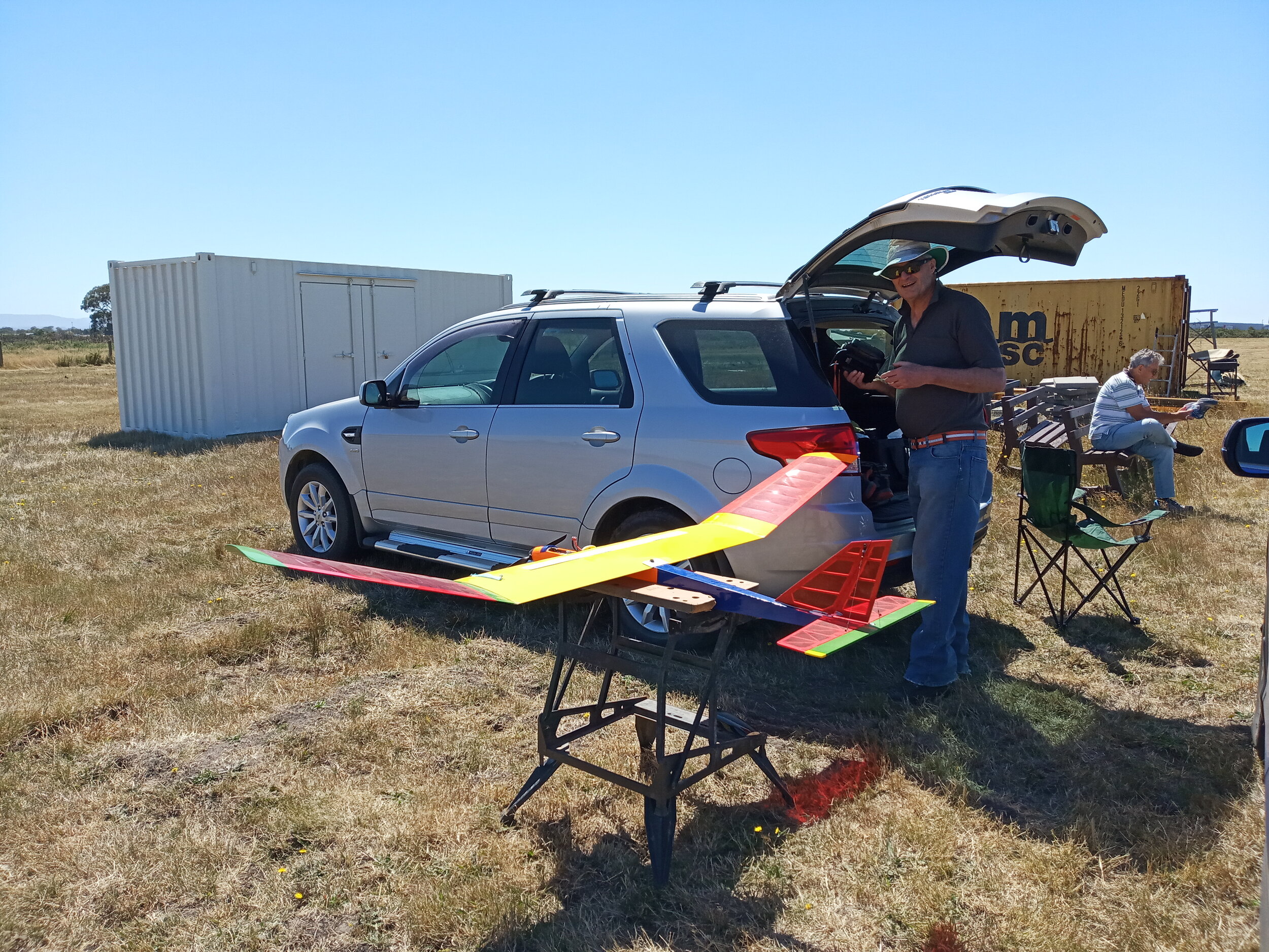  20/1  Bill prepares to launch a glider 